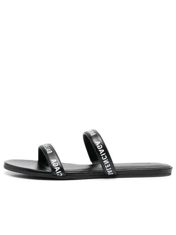 Тапочки logo sandals 'calf black' Balenciaga