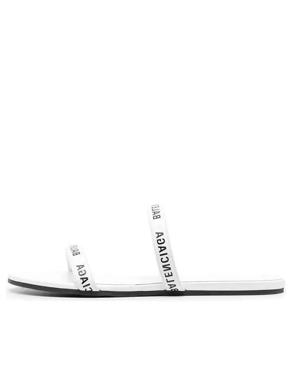 Тапочки round sandals 'white black' Balenciaga