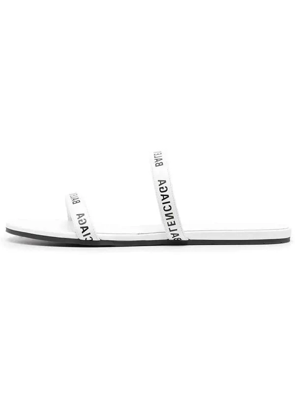 Тапочки round sandals 'white black' Balenciaga — изображение 2 из 4, белый/черный