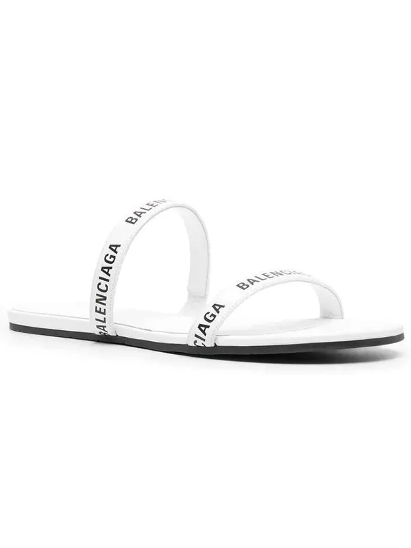 Тапочки round sandals 'white black' Balenciaga — изображение 3 из 4, белый/черный