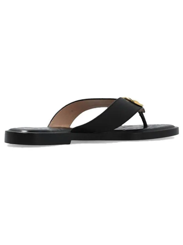 Сандалии interlocking g thong sandal 'black leather' Gucci — изображение 2 из 4, черный