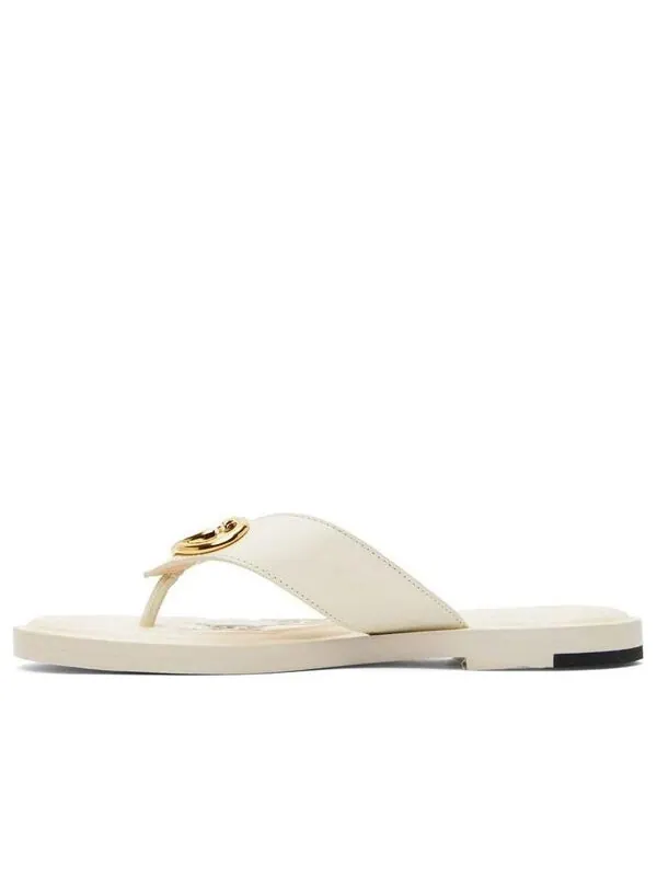 Сандалии interlocking g thong sandal 'white leather' Gucci — изображение 1 из 4, белый