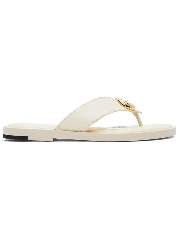 Сандалии interlocking g thong sandal 'white leather' Gucci — изображение 2 из 4, белый