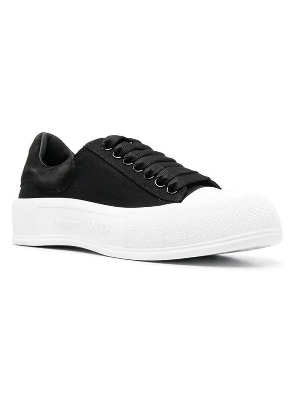 Кроссовки deck skate plimsoll shoes 'black white' Alexander Mcqueen — изображение 2 из 4, черный/белый