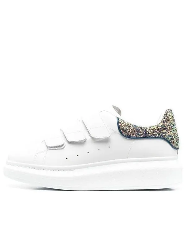 Кроссовки oversized triple strap sneaker 'white glittered' Alexander Mcqueen — изображение 1 из 4, белый