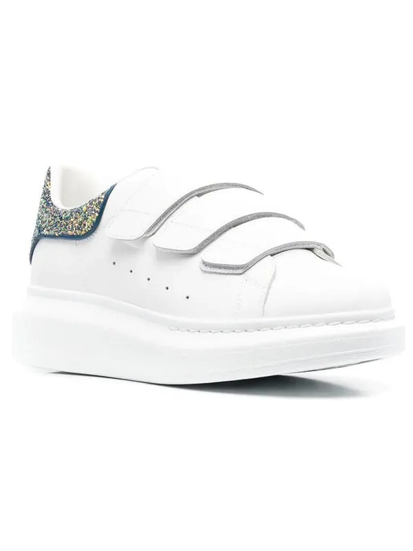 Кроссовки oversized triple strap sneaker 'white glittered' Alexander Mcqueen — изображение 2 из 4, белый