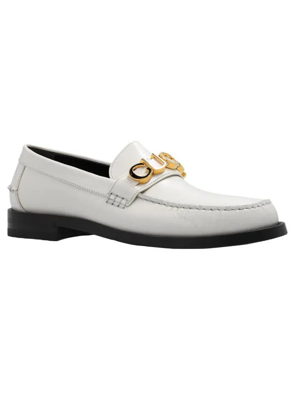 Кроссовки loafer with metal logo 'white' Gucci — изображение 3 из 4, белый