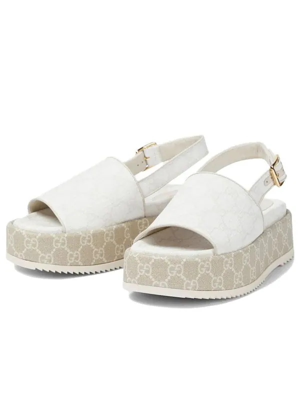 Сандалии platform gg sandal 'white beige' Gucci — изображение 1 из 3, белый/бежевый