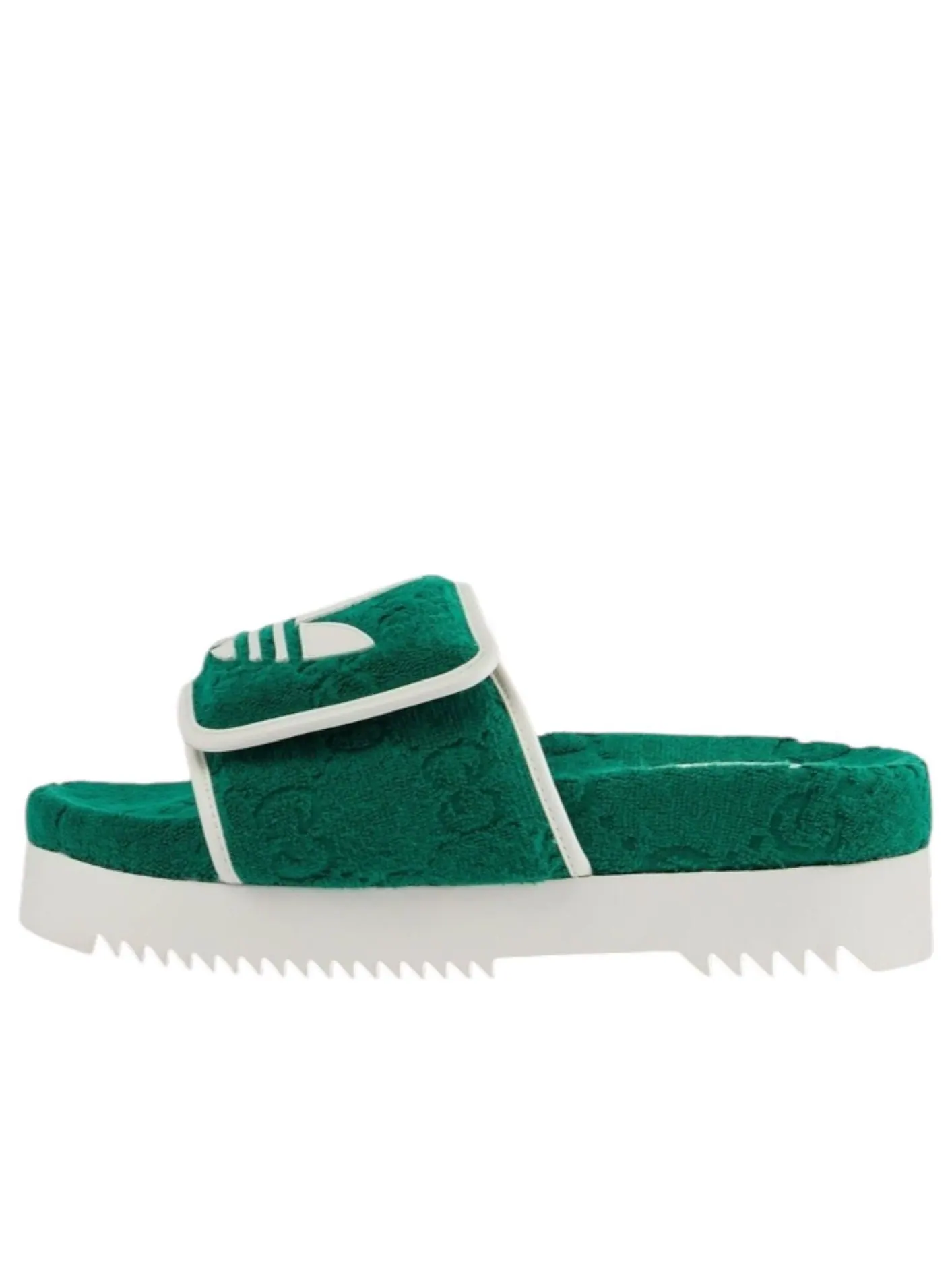 Сандалии (WMNS) adidas x Gucci GG Platform Sandal 'Green' — изображение 1 из 5, зеленый