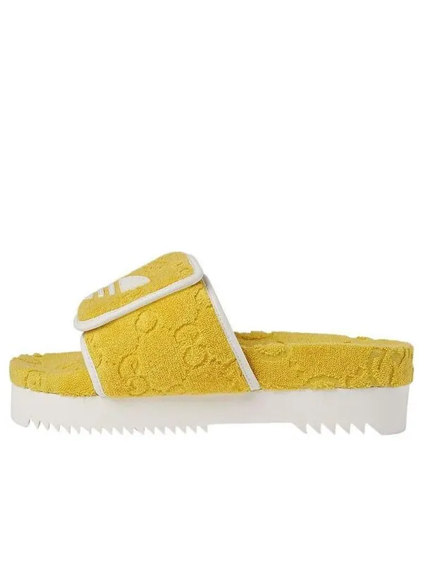 Тапочки adidas gg platform sandals 'yellow cotton sponge' Gucci