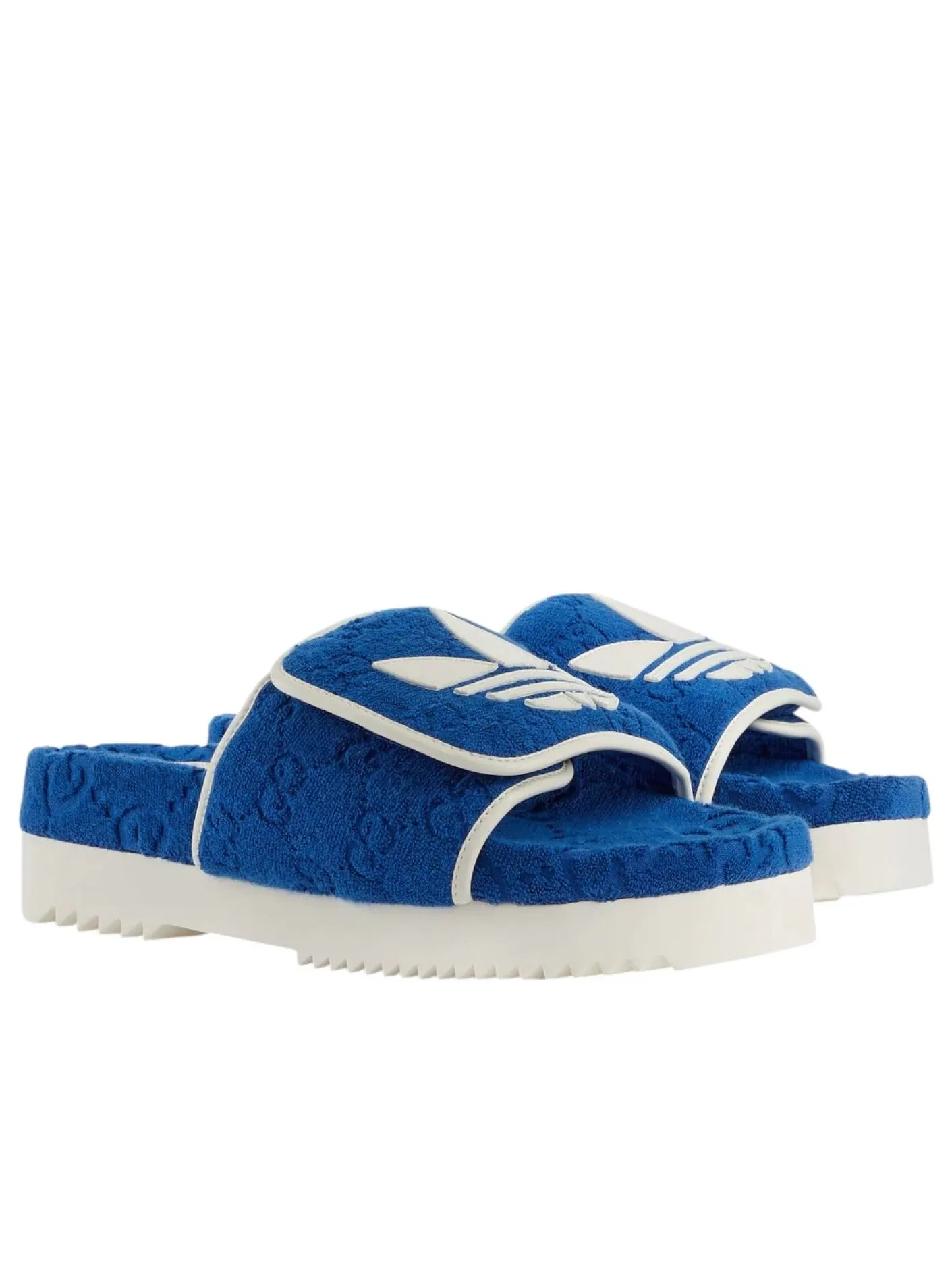 Сандалии на платформе Adidas x Gucci GG — изображение 2 из 5, синий/белый