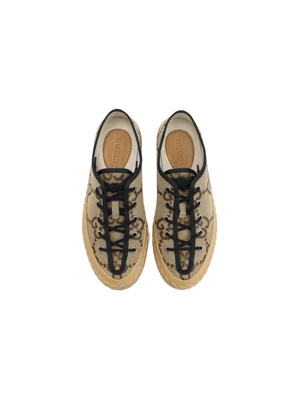 Кроссовки maxi gg lace-up sneakers 'beige black' Gucci — изображение 3 из 4, бежевый/черный