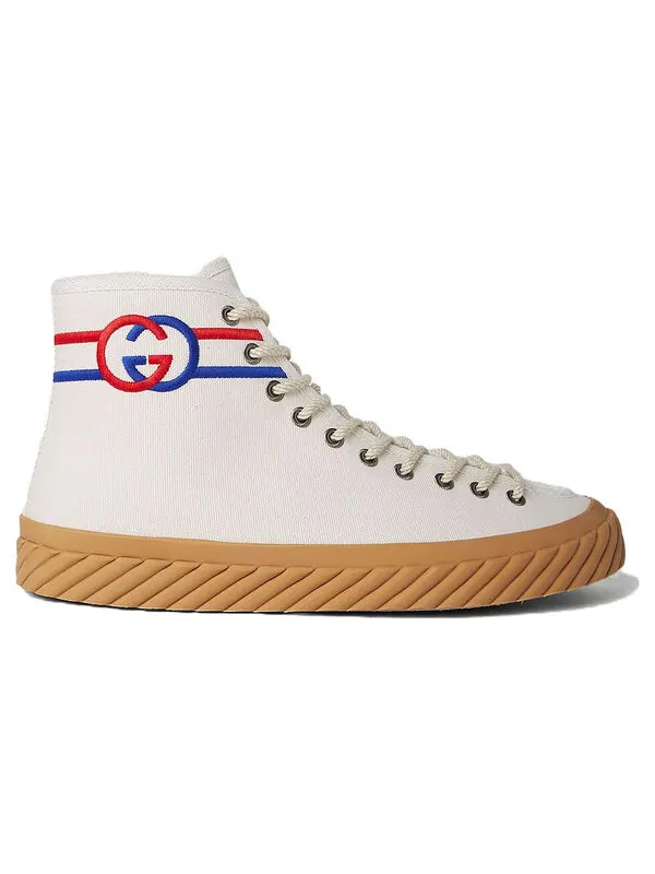 Кроссовки interlock g high-top sneakers 'white red blue' Gucci — изображение 2 из 4, белый/красный/синий