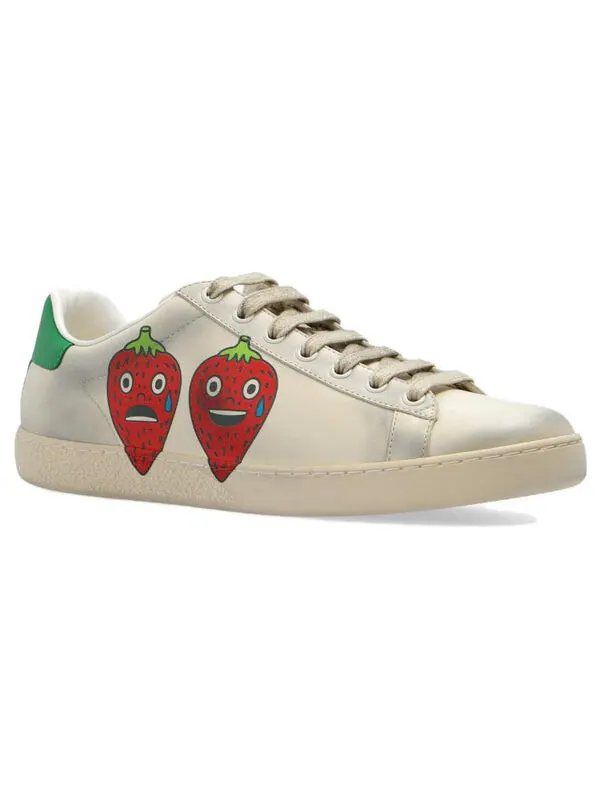 Кроссовки ace 'strawberry' Gucci — изображение 2 из 4, белый/зеленый/красный