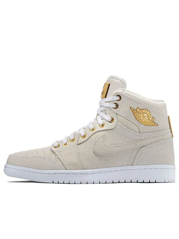 Кроссовки 1 ретро высокие og Air Jordan — изображение 1 из 4, белый/белый-золотистый