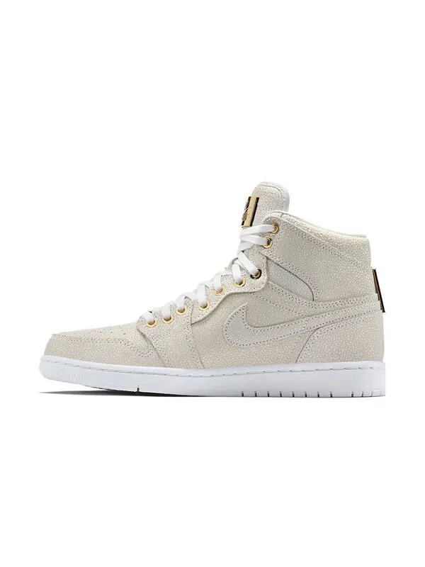 Кроссовки 1 ретро высокие og Air Jordan — изображение 2 из 4, белый/белый-золотистый