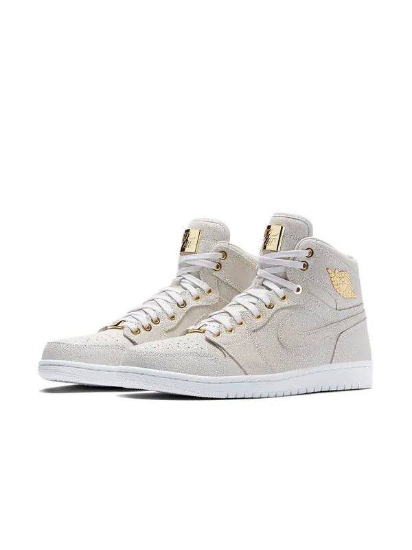 Кроссовки 1 ретро высокие og Air Jordan — изображение 3 из 4, белый/белый-золотистый