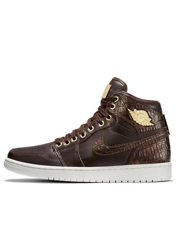 Кроссовки 1 retro high og pinnacle 'croc' Air Jordan — изображение 1 из 4, коричневый/золотистый