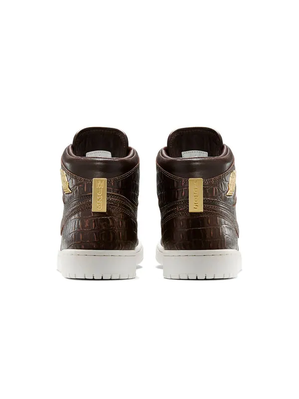 Кроссовки 1 retro high og pinnacle 'croc' Air Jordan — изображение 3 из 4, коричневый/золотистый