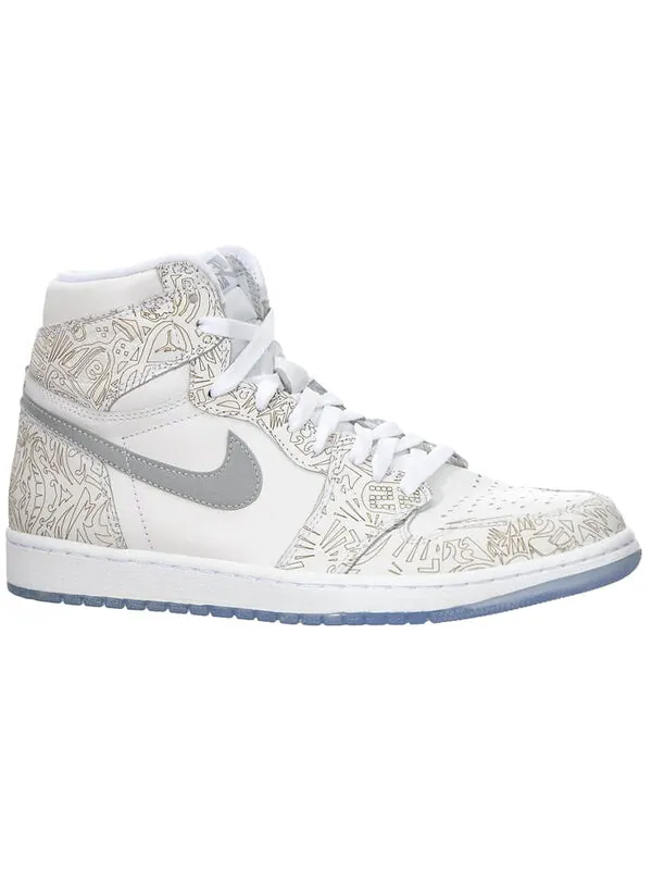 Кроссовки 1 ретро высокие og Air Jordan — изображение 2 из 4, белый/серебристый