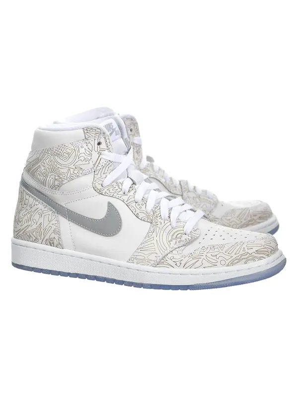 Кроссовки 1 ретро высокие og Air Jordan — изображение 3 из 4, белый/серебристый