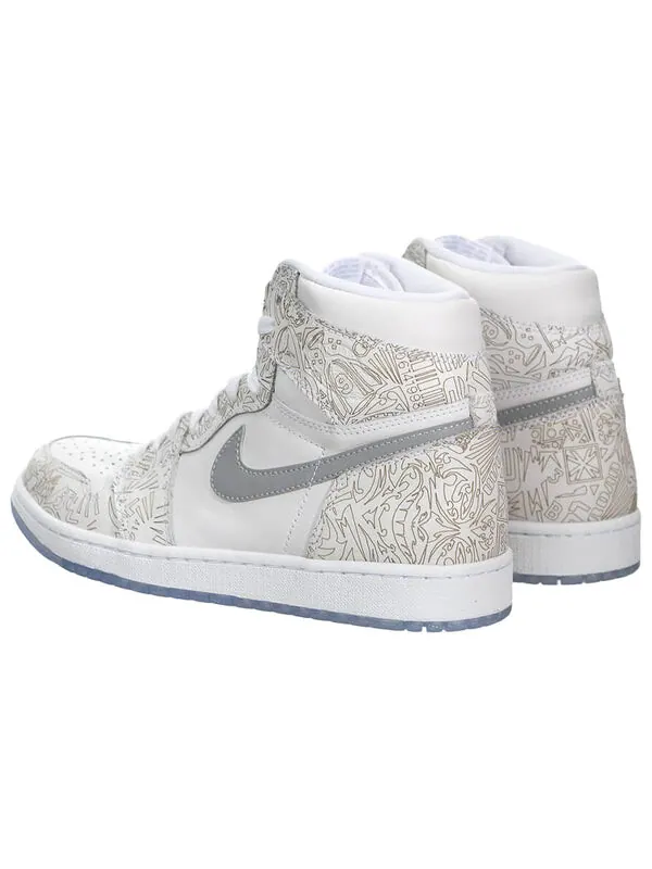 Кроссовки 1 ретро высокие og Air Jordan — изображение 4 из 4, белый/серебристый