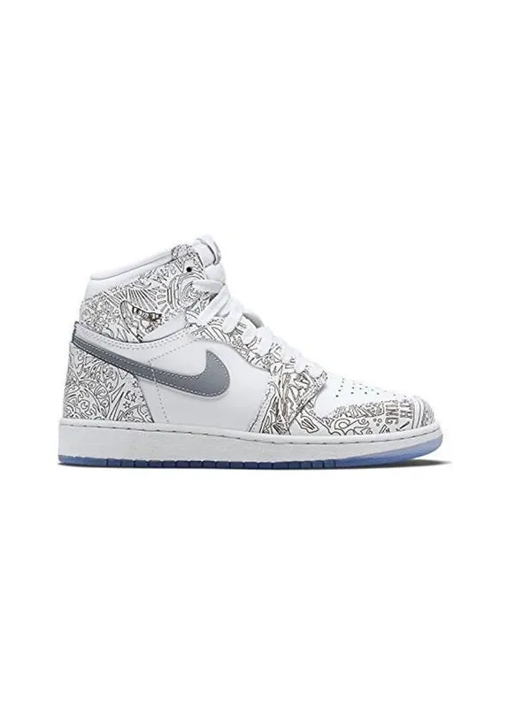 Кроссовки 1 ретро высокие Air Jordan — изображение 2 из 4, белый/серебристый