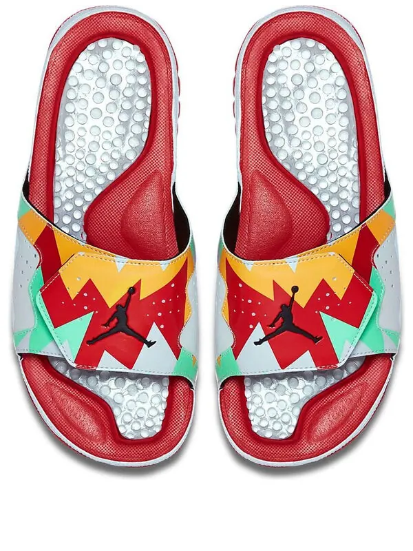 Тапочки hydro 7 retro soft sole cozy sports slippers gray red orange 'white' Air Jordan — изображение 1 из 3