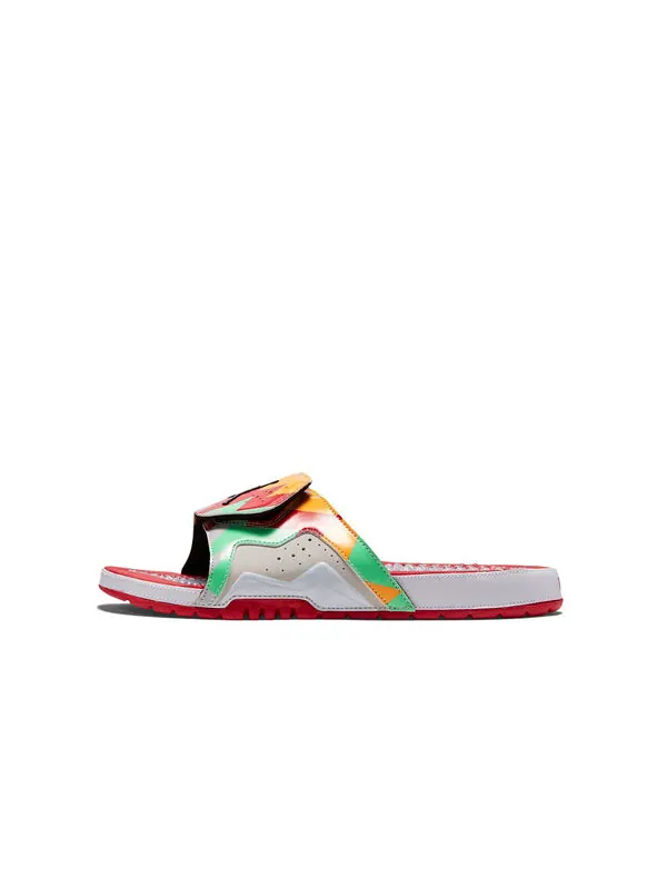Тапочки hydro 7 retro soft sole cozy sports slippers gray red orange 'white' Air Jordan — изображение 3 из 3