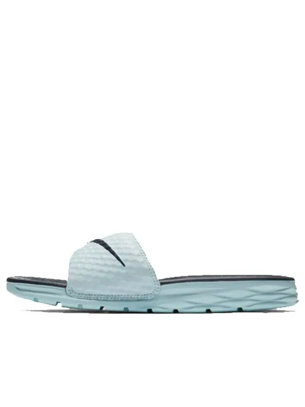 Тапочки benassi solarsoft 'mint black' Nike