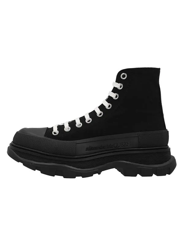 Кроссовки tread slick canvas high top sneakers 'black white' Alexander Mcqueen — изображение 2 из 4, черный/белый