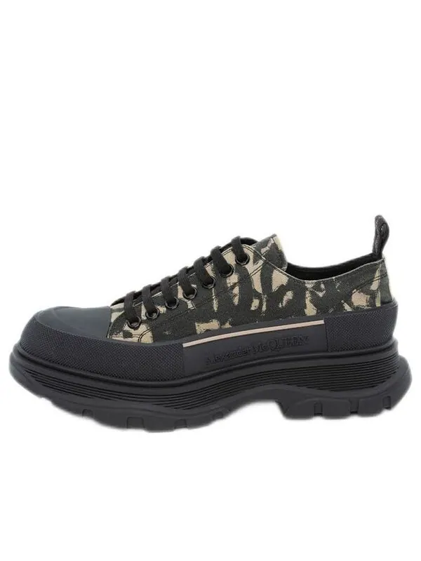 Кроссовки graffiti tread slick lace-up sneakers 'beige green black' Alexander Mcqueen — изображение 1 из 4
