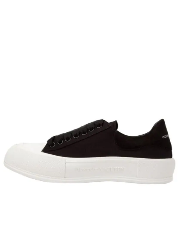 Кроссовки deck plimsoll lace-up trainers 'black white' Alexander Mcqueen — изображение 1 из 4, черный/белый
