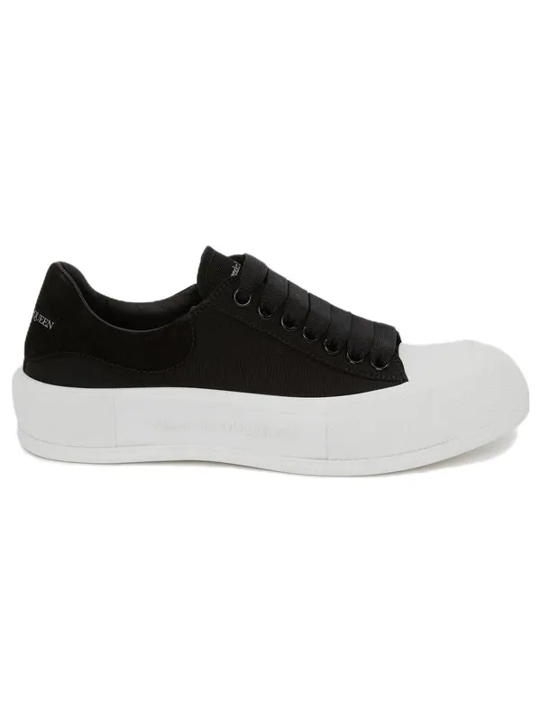 Кроссовки deck plimsoll lace-up trainers 'black white' Alexander Mcqueen — изображение 2 из 4, черный/белый