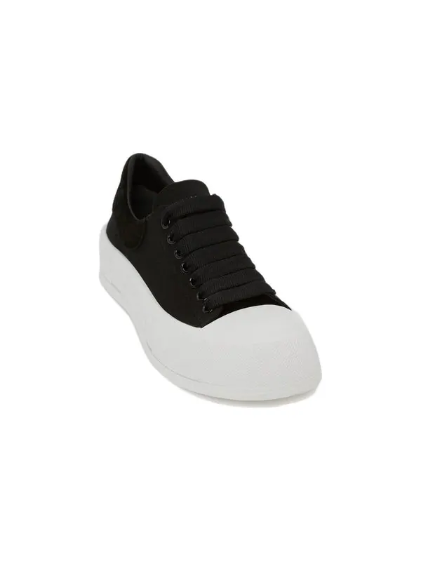 Кроссовки deck plimsoll lace-up trainers 'black white' Alexander Mcqueen — изображение 3 из 4, черный/белый