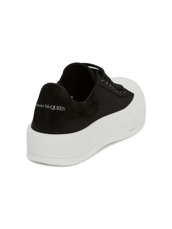 Кроссовки deck plimsoll lace-up trainers 'black white' Alexander Mcqueen — изображение 4 из 4, черный/белый