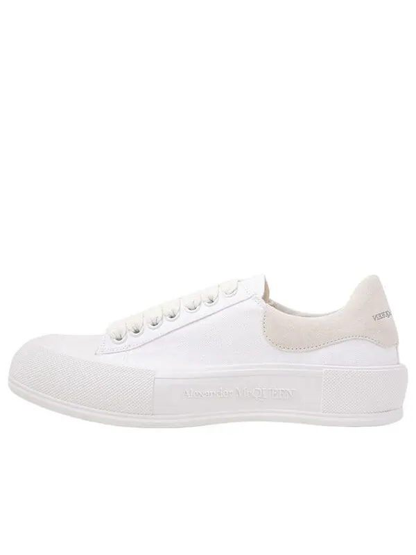 Кроссовки deck plimsoll lace-up trainers 'white beige' Alexander Mcqueen — изображение 1 из 2, белый/бежевый