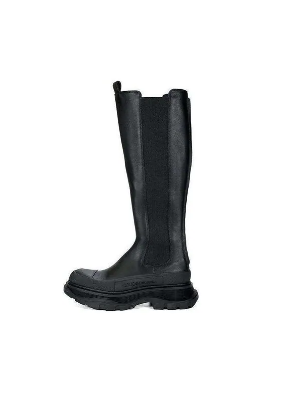 Кроссовки tread leather over-the-knee boots 'black' Alexander Mcqueen — изображение 1 из 4, черный