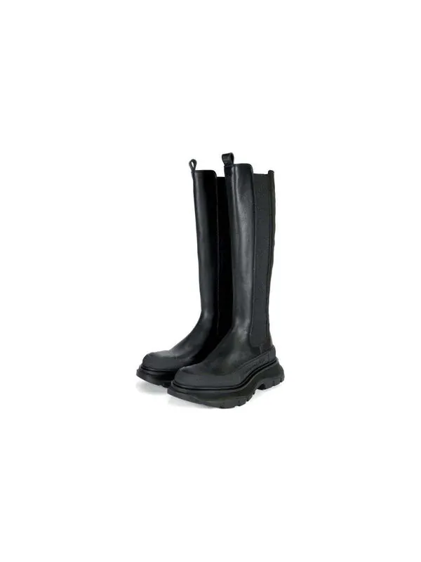 Кроссовки tread leather over-the-knee boots 'black' Alexander Mcqueen — изображение 2 из 4, черный