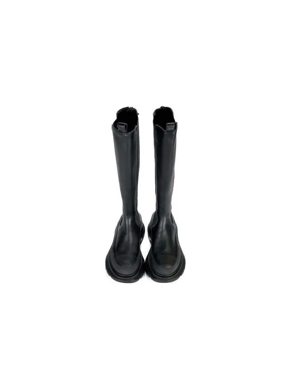Кроссовки tread leather over-the-knee boots 'black' Alexander Mcqueen — изображение 3 из 4, черный