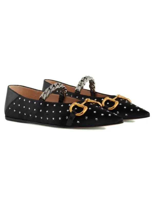 Тапочки lovelight flat ballet shoes Gucci — изображение 3 из 4, черный