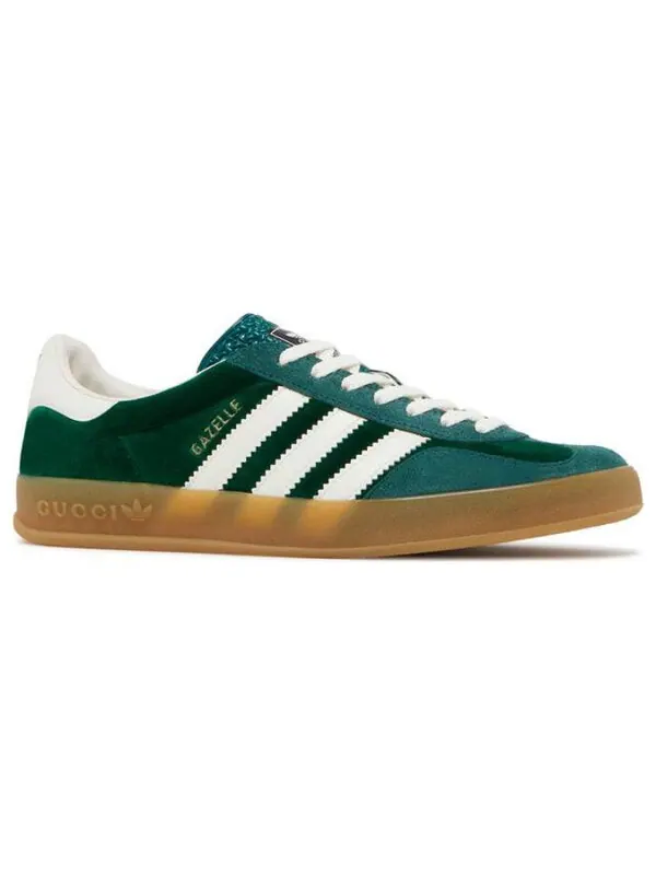 Кроссовки x adidas gazelle 'green suede' Gucci — изображение 2 из 4, зеленый/белый