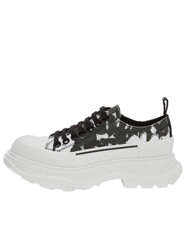 Кроссовки mcqueen graffiti tread slick lace up shoes 'white black' Alexander Mcqueen — изображение 1 из 2, черный/белый