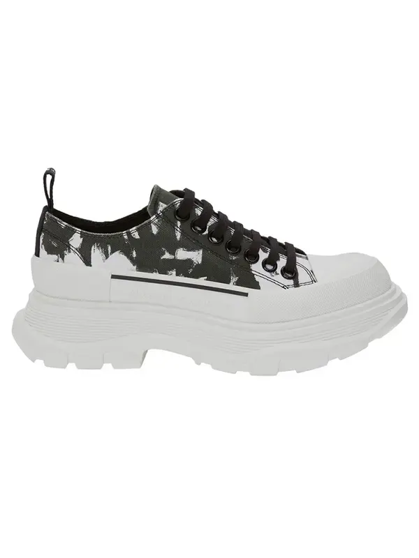 Кроссовки mcqueen graffiti tread slick lace up shoes 'white black' Alexander Mcqueen — изображение 2 из 2, черный/белый