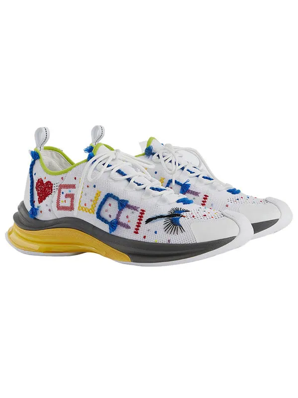 Кроссовки run sneaker 'lovelight' Gucci — изображение 3 из 4, белый/синий/красный