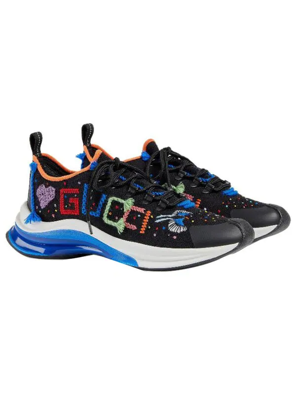 Кроссовки run sneaker 'lovelight black' Gucci — изображение 2 из 4, черный/синий