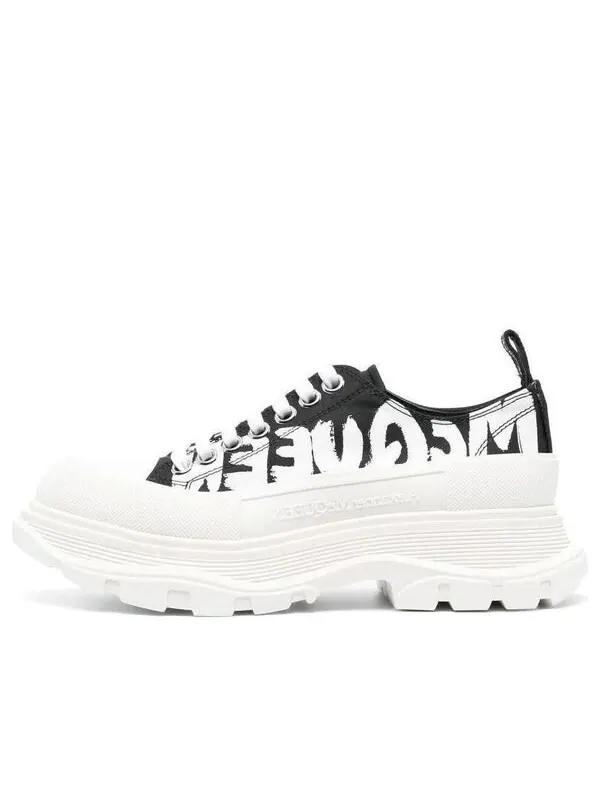 Кроссовки tread slick low lace up graffiti shoes 'white black' Alexander Mcqueen — изображение 1 из 4, белый/черный