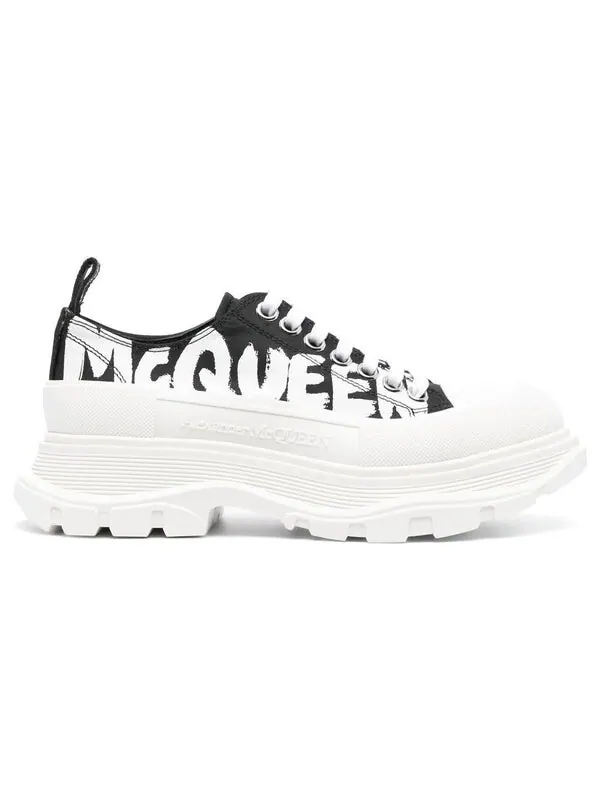 Кроссовки tread slick low lace up graffiti shoes 'white black' Alexander Mcqueen — изображение 2 из 4, белый/черный