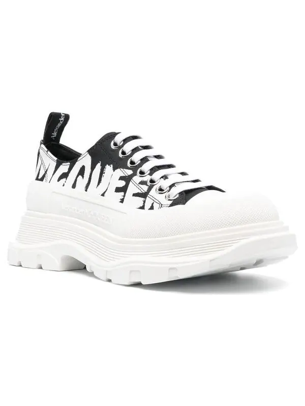 Кроссовки tread slick low lace up graffiti shoes 'white black' Alexander Mcqueen — изображение 3 из 4, белый/черный