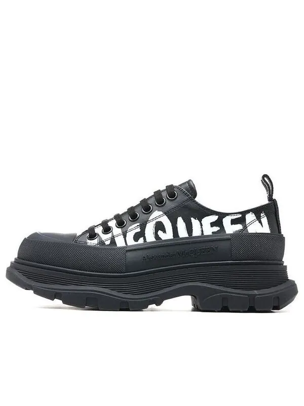 Кроссовки graffiti tread slick lace up shoes 'black white' Alexander Mcqueen — изображение 1 из 4, белый/черный